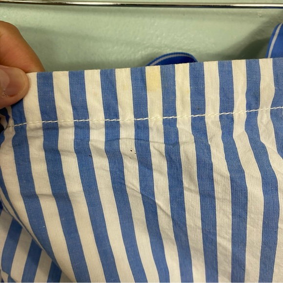 Anthropologie Maeve Tie Back A Line Maxi Dress Striped Blue Beaded Birds 24W - Picture 5 of 16